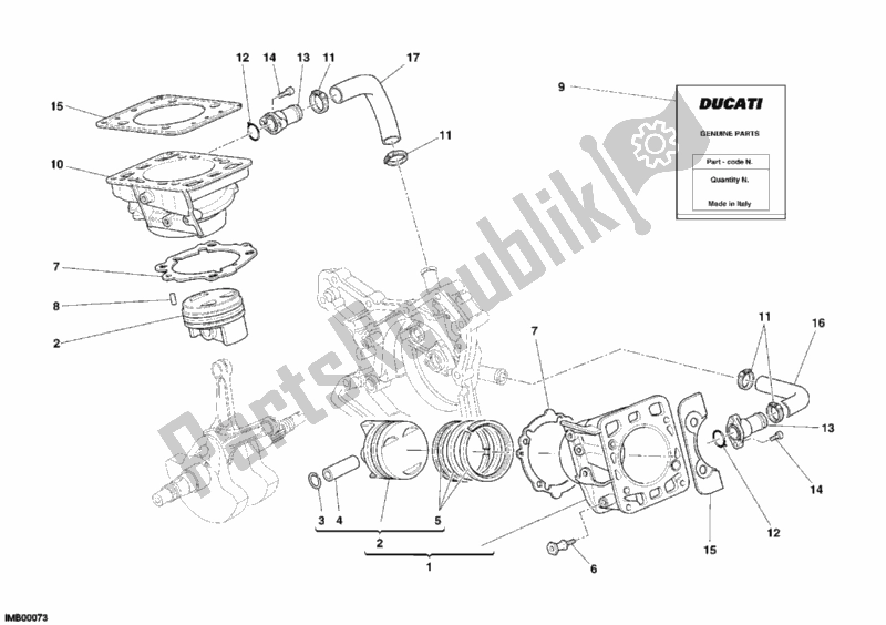 Toutes les pièces pour le Cylindre - Piston du Ducati Sport ST3 S ABS USA 1000 2006